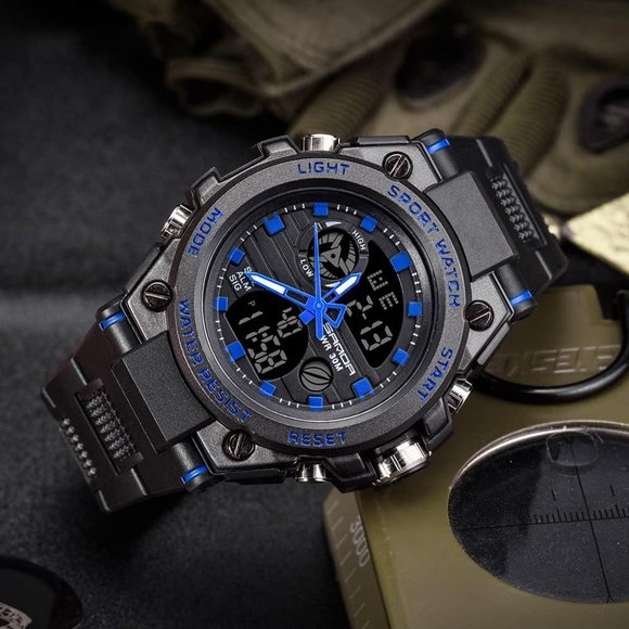 KXAITO Men's Sports Waterproof Military Watch Date Multi Function LED Watch - Picture 3 of 7